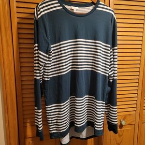 Lularoe Dark Teal & White Long Sleeve Tunic
